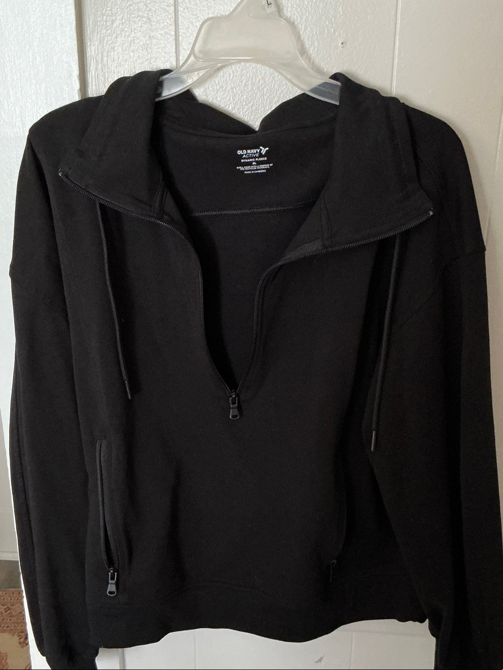 Old Navy Black Dynamic Fleece Quarter-Zip